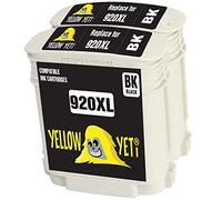 YELLOW YETI Replacement for HP 920 920XL CD975AE 2 Black Ink Cartridges compatible with HP OfficeJet 6000 6500 6500A 7000 7500A