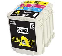 YELLOW YETI Replacement for HP 920 920XL Ink Cartridges compatible with HP OfficeJet 6000 6500 6500A 7000 7500A (1 Black + 1 Cyan + 1 Magenta + 1 Yellow)