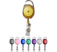 Yellow YoYo Retractable Reel Holder - by PCL Media ltd, Extending extendable Ski ID Identification Pass Badge Card Holders Security Access Control Carabiner with Metal Back Belt Clip Yo Yo | 1pc