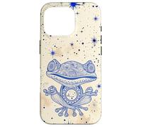 Yellow Zen Energy Blue Mindfulness Spiritual Meditation Frog Case for iPhone 16 Pro