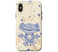 Yellow Zen Energy Blue Mindfulness Spiritual Meditation Frog Case for iPhone X/XS