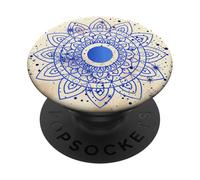 Yellow Zen Energy Blue Mindfulness Spiritual Symbols Mandala PopSockets Adhesive PopGrip