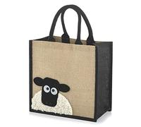 Yellowboots Jute Hessian Medium Animal Shopping Bag - Size Height 30 cm x Width 30 cm x Depth 20 cm (Sheep)