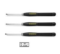 Yellowhammer Premium 3 Piece Full Size Carbide Turning Tool Set with Ergonomic Cushioned Grip Beechwood Handles and 2 Each Round, Square and Diamond-Shaped Carbide Cutters