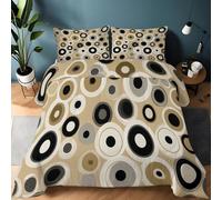 Yellowish Green Comforter Double Down Duvet 200 x 220 cm, Vintage Modern Geometric Stripes Printed Quilt for Boys Girls Teenagers - Lightweight Bed Duvet Soft Luxury All Season Duvets - Warm Comforter