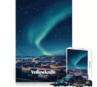 Yellowknife Aurora Borealis 1000 Piece Jigsaw Puzzles for Adults Jigsaw Mental Sharpness Quiet Enjoyment Smooth Edges Heartfelt Gift (38x26cm)