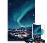 Yellowknife Aurora Borealis Adult Jigsaw1000 Pieces Cognitive Boost Game No Gap Tight Fitting Design Birthday Gift Brain Teaser Toy (38x26cm)