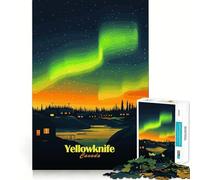 Yellowknife Aurora Borealis Adult Jigsaw1000 Pieces Mind Boost Game Premium Laser Cut Quality Relaxing Indoor Group Activity (50x75cm)