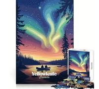Yellowknife Aurora Borealis Teenagers Puzzles 1000 Piece Jigsaws Memory Boost Unwind Easily (38x26cm)