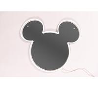 Yellowpop Neon Signs, Disney Mickey Mouse Mirror (Silver), Neon Signs for Wall Decor, Energy Efficient LED Neon Lights for all Walls, Easy to Install Custom Neon Sign & Customizable Light Up Wall Art