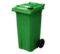 Yellowshield 120 Litre Wheelie Bin - Green, Smallest Household Size, EN 840 standard, Size 490 (w) x 555 (d) x 1005 (h) mm