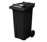 Yellowshield 120 Litre Wheelie Bin - Grey, Smallest Household Size, EN 840 standard, Size 490 (w) x 555 (d) x 1005 (h) mm
