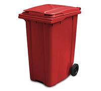 Yellowshield 360 Litre Wheelie Bin - Red, Larger Household Size - EN 840 standard, Largest 2 Wheeled Bin Available Size 585 (w) x 880 (d) x 1264 (h) mm