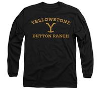 Yellowstone Arched Logo Mens Long Sleeve T Shirt, Black, Large