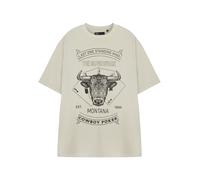 Y Yellowstone Mens Beige Cowboy Poker Short Sleeved T-Shirt | Western Graphic Tee | Vintage Style Apparel | Retro Cowboy Clothing | Yellowstone Ranch Merchandise