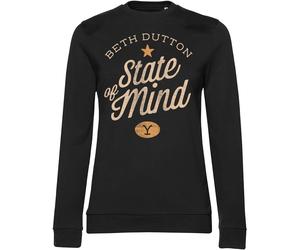 Yellowstone Beth Dutton State Of Mind Girly Damen Sweatshirt Black