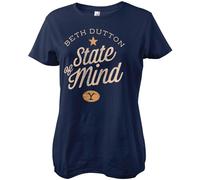 Yellowstone Beth Dutton State Of Mind Girly Tee Damen T-Shirt Navy