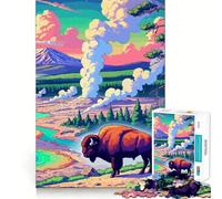 Yellowstone Bison Adult Jigsaw1000 Pieces Mind Boost Game Premium Laser Cut Quality Relaxing Indoor Group Activity (38x26cm)