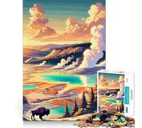 Yellowstone Bison Sunset Adult Jigsaw1000 Pieces Memory Skill Fun Stable Fit No Shifting Parts Compact Fun for Family Game Time (50x75cm)