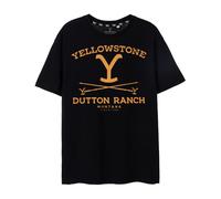 Yellowstone Men's Short-Sleeve T-Shirt | Dutton Ranch Official Merchandise of The US TV Show | Stylish and Comfortable Black Tee for Men - X-Large