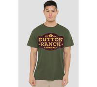 Yellowstone Distressed Dutton Ranch Unisex T-Shirt, Military Green | Size: Small Yellowstone Green S
