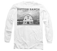 Yellowstone Dutton Barn Mens Long Sleeve T Shirt, White, Medium