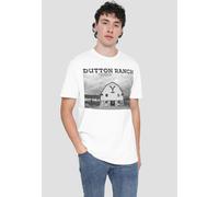 Yellowstone Dutton Barn Unisex T-Shirt, White | Size: 5XL Yellowstone White 5XL