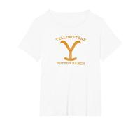 Yellowstone Dutton Ranch Distressed Logo T-Shirt, Women's Plus, White, 6X