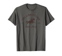 Yellowstone Dutton Ranch Est. 1886 Running Horse Brown Logo T-Shirt