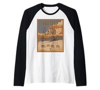 Yellowstone Dutton Ranch Faux Patch Protect The Land Scenic Raglan Baseball Tee