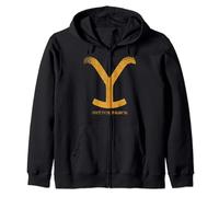 Yellowstone Dutton Ranch Gold Y Logo Zip Hoodie
