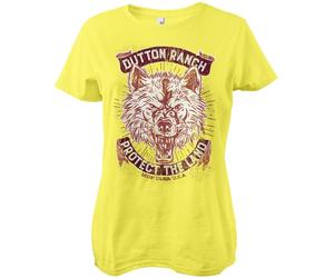 Yellowstone Dutton Ranch Protect The Land Girly Tee Damen T-Shirt Yellow