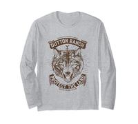 Yellowstone Dutton Ranch Protect The Land Wolf Portrait Long Sleeve T-Shirt