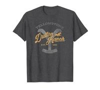 Yellowstone Dutton Ranch Script Logo Centered T-Shirt, Men, Dark Heather Grey, XX-Large