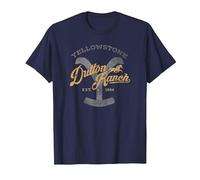Yellowstone Dutton Ranch Script Logo Centered T-Shirt, Men, Navy Blue, Medium