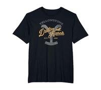 Yellowstone Dutton Ranch Script Logo Centered T-Shirt, Men's Big and Tall, Black, 2X Tall