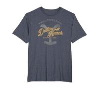 Yellowstone Dutton Ranch Script Logo Centered T-Shirt, Men's Big and Tall, Heather Blue, 3X Tall