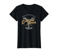 Yellowstone Dutton Ranch Script Logo Centered T-Shirt, Women, Black, 3X-Large