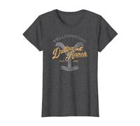 Yellowstone Dutton Ranch Script Logo Centered T-Shirt, Women, Dark Heather Grey, XX-Large