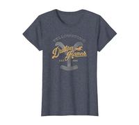 Yellowstone Dutton Ranch Script Logo Centered T-Shirt, Women, Heather Blue, XX-Large