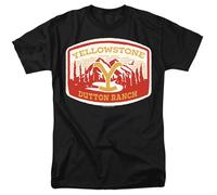 Yellowstone - Dutton Ranch With Mountains - Adult Unisex T-Shirt - Black