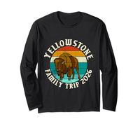 Yellowstone Family Trip 2026 Bison Sunset Families Long Sleeve T-Shirt