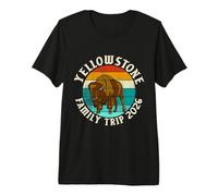 Yellowstone Family Trip 2026 Bison Sunset Families Premium T-Shirt