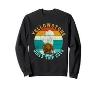 Yellowstone Girls Trip 2026 Retro Bison Design Sweatshirt