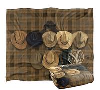 Yellowstone Hats Off Silky Touch Super Soft Throw Blanket 152 X 127 Cm