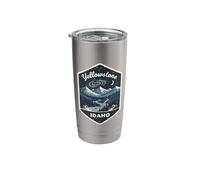 Yellowstone Idaho Mountain River Forest Camping Adventure Stainless Steel Insulated Tumbler