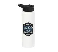 Yellowstone Idaho Mountain River Forest Camping Adventure Stainless Steel Insulated Water Bottle