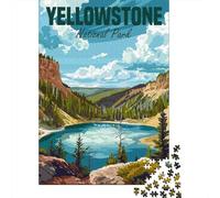 yellowstone lake 1000 piece jigsaw puzzle cardboard for adults illustrated landscape wall art decor leisure hobby