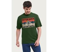 Yellowstone Men's Dutton Ranch Montana Since 1886 T-Shirt in Bottle Green | Size: Medium Yellowstone Bottle Green M