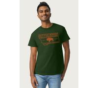 Yellowstone Men's Dutton Ranch Montana State Outline T-Shirt in Bottle Green | Size: XL Yellowstone Bottle Green XL